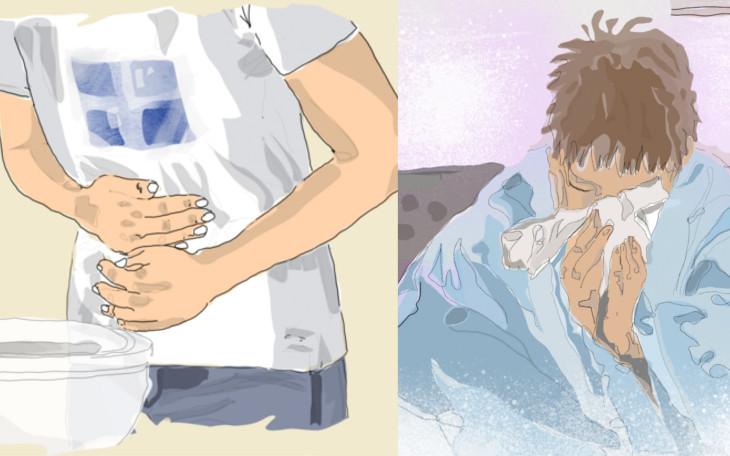 Erkältung und Übelkeit