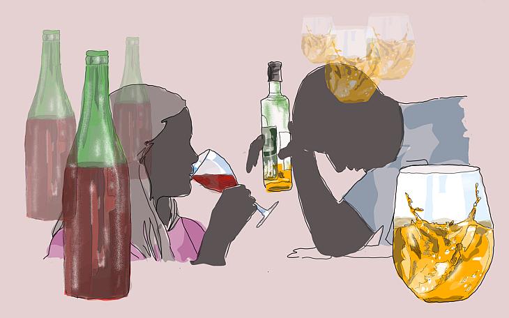 Geschwollenes Augenlid wegen Alkohol