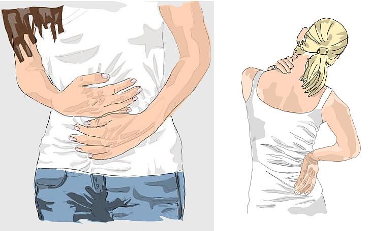 Bauchschmerzen und Rückenschmerzen